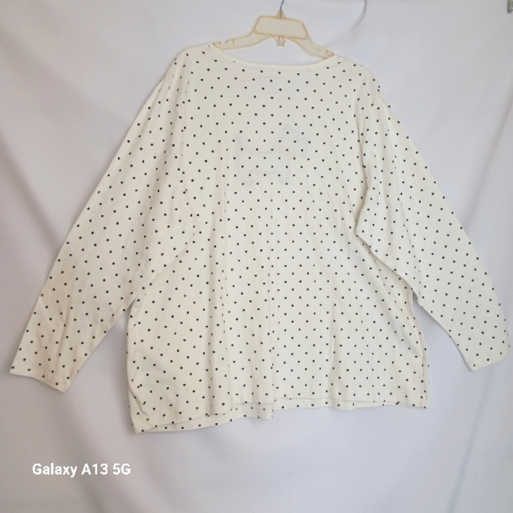 Croft & Barrow NWOT Women's Scottie Dog Polka Dot Long Sleeve T-Shirt Sz 3X - Picture 8 of 9